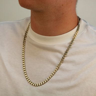 Pre-Owned 9ct Yellow Gold 24" Heavy Curb Chain Necklace