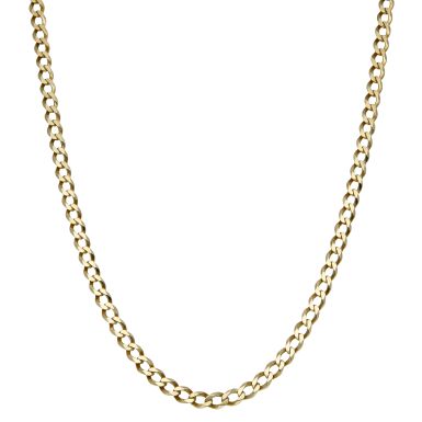Pre-Owned 9ct Yellow Gold 18" Solid Curb Chain Necklace