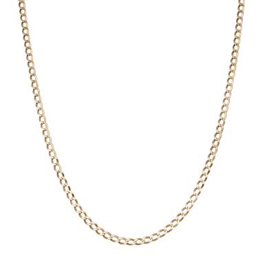 Pre-Owned 9ct Yellow Gold 25" Solid Curb Chain Necklace