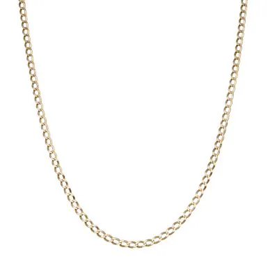 Pre-Owned 9ct Yellow Gold 25" Solid Curb Chain Necklace
