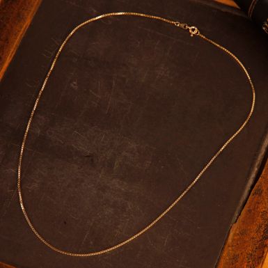 Pre-Owned Vintage 1990 9ct Gold 18" Box Link Chain Necklace