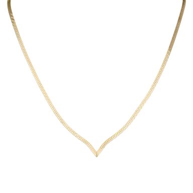 Pre-Owned 9ct Gold 16.5" Flat Herringbone Wishbone Necklet