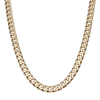 Pre-Owned 9ct Yellow Gold 24" Solid Curb Chain Necklace