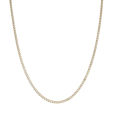 Pre-Owned 9ct Yellow Gold 18.5" Solid Curb Chain Necklace