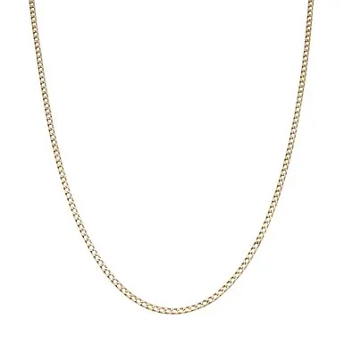 Pre-Owned 9ct Yellow Gold 18.5" Solid Curb Chain Necklace