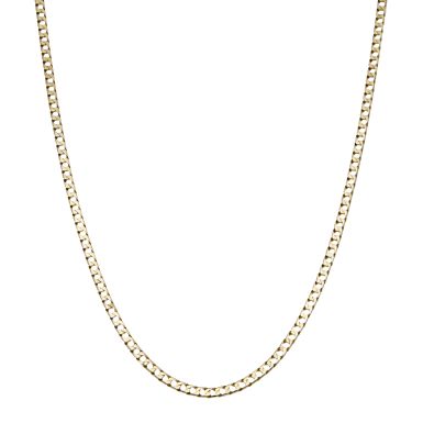 Pre-Owned 9ct Yellow Gold 18" Solid Square Curb Chain Necklace