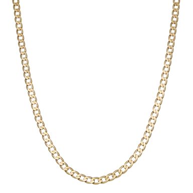 Pre-Owned 9ct Yellow Gold 20" Solid Curb Link Chain Necklace