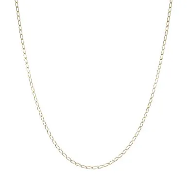 Pre-Owned 9ct Yellow Gold 19.5" Slim Open Curb Chain Necklace