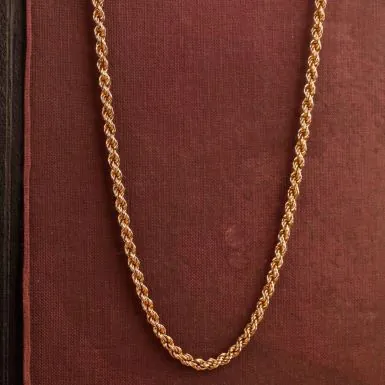 Pre-Owned Vintage 1979 9ct Gold 18 Inch Rope Chain Necklace