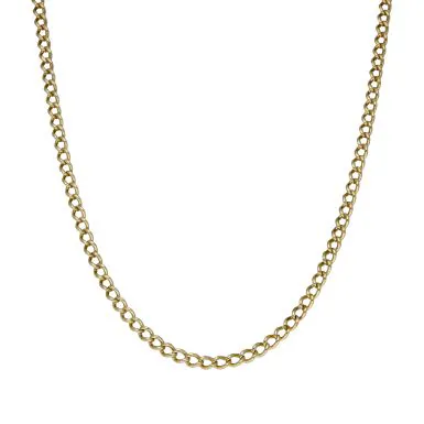 Pre-Owned 9ct Yellow Gold 22" Solid Curb Chain Necklace