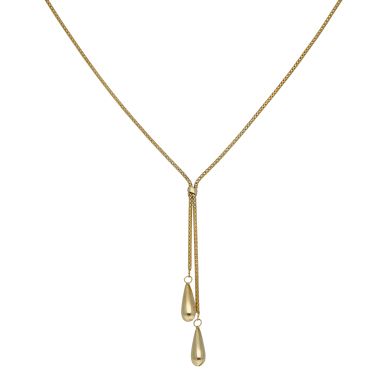 Pre-Owned 9ct Yellow Gold Double Drop 18" Necklet