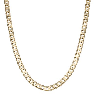 Pre-Owned 9ct Yellow Gold 24 Inch Solid Curb Chain Necklace