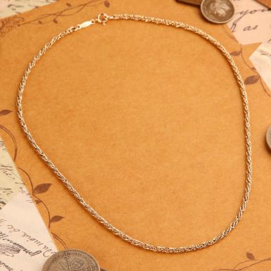 Pre-Owned Vintage 1977 9ct Gold 17.5 Inch Rope Chain Necklace