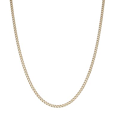 Pre-Owned 9ct Yellow Gold 19" Solid Curb Chain Necklace