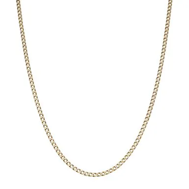 Pre-Owned 9ct Yellow Gold 19" Solid Curb Chain Necklace