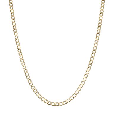 Pre-Owned 9ct Yellow Gold 18" Solid Curb Chain Necklace