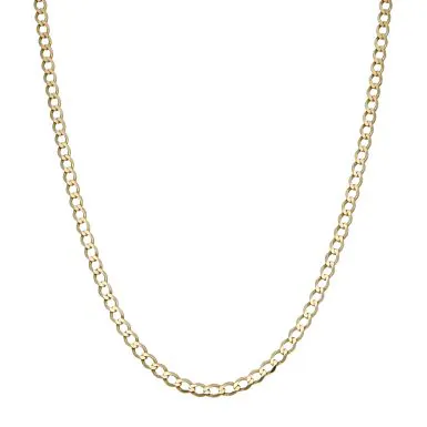 Pre-Owned 9ct Yellow Gold 18" Solid Curb Chain Necklace