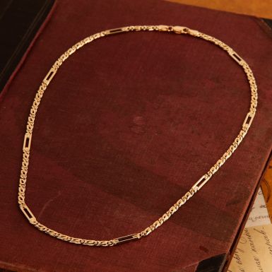 Pre-Owned Vintage 1989 9ct Gold 20" Fancy Link Chain Necklace