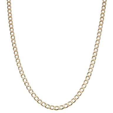 Pre-Owned 9ct Yellow Gold 18" Solid Curb Chain Necklace