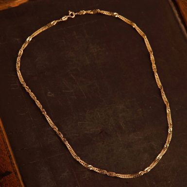 Pre-Owned Vintage 1990 9ct Gold 16" Twist Curb Chain Necklace