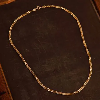 Pre-Owned Vintage 1990 9ct Gold 16" Twist Curb Chain Necklace