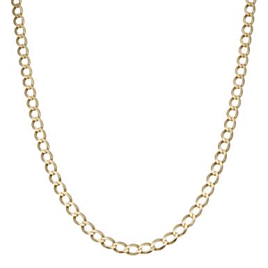 Pre-Owned 9ct Yellow Gold 19" Solid Curb Chain Necklace