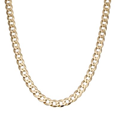 Pre-Owned 9ct Yellow Gold 20" Solid Curb Chain Necklace