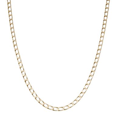 Pre-Owned 9ct Yellow Gold 21" Solid Square Curb Chain Necklace
