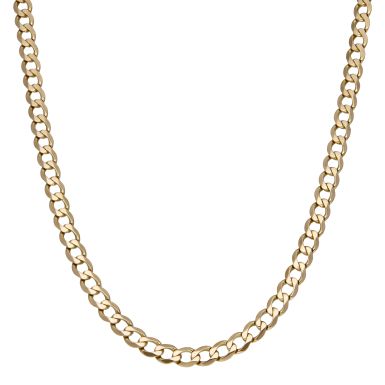 Pre-Owned 9ct Yellow Gold 23" Solid Curb Chain Necklace