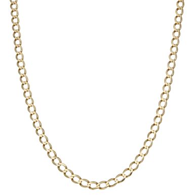 Pre-Owned 9ct Yellow Gold 20" Solid Curb Link Chain Necklace