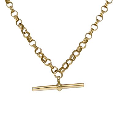 Pre-Owned Vintage 1990 9ct Gold 23" Belcher with T-Bar Necklace