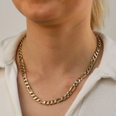 Pre-Owned 9ct Yellow Gold 18" Figaro Link Chain Necklace