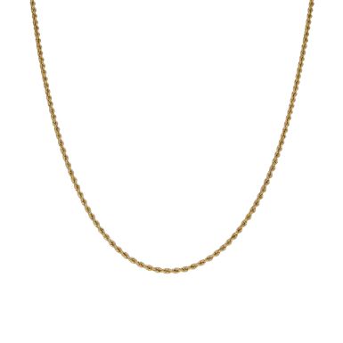 Pre-Owned 9ct Yellow Gold 16" Hollow Rope Chain Necklace