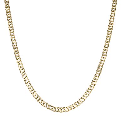 Pre-Owned 9ct Yellow Gold 24" Solid Double Curb Chain Necklace