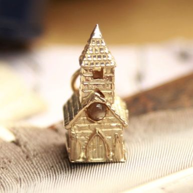Pre-Owned Vintage 1968 9ct Yellow Gold Church Charm
