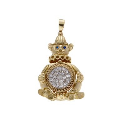 Pre-Owned 9ct Yellow Gold Cubic Zirconia Spinner Clown Pendant