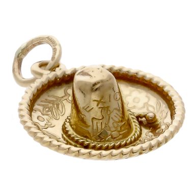 Pre-Owned 9ct Yellow Gold Mexican Sombrero Charm