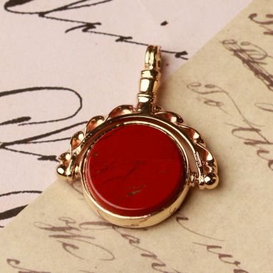 Pre-Owned Vintage 1969 9ct Gold Gemstone Spinning Fob Pendant