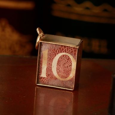Pre-Owned Vintage 1966 9ct Gold 10 Shilling Note Capsule Charm