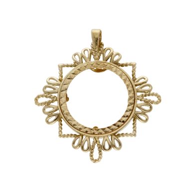 Pre-Owned 9ct Yellow Gold Full Sovereign Coin Pendant Mount