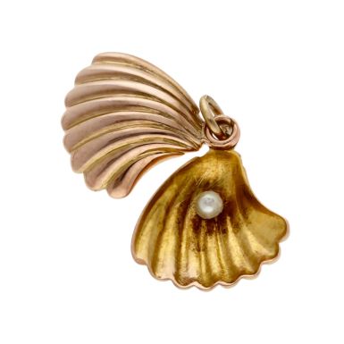 Pre-Owned 9ct Gold Opening Pearl Shell Charm