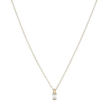 Pre-Owned 9ct Gold Cubic Zirconia Pendant & 18" Chain Necklace