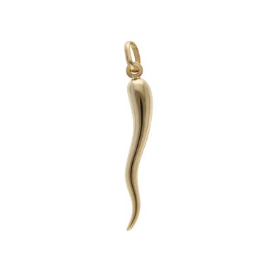 Pre-Owned 9ct Yellow Gold Large Hollow Horn Of Life Pendant