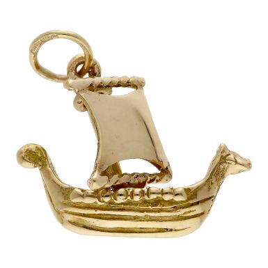 Pre-Owned 9ct Yellow Gold Viking Longship Charm