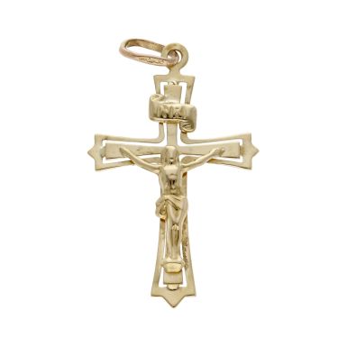 Pre-Owned 9ct Yellow Gold Crucifix Pendant