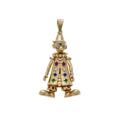 Pre-Owned 9ct Yellow Gold Gemstone Set Clown Pendant