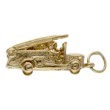 Pre-Owned 9ct Yellow Gold Solid Fire Engine Charm