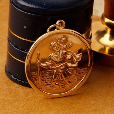 Pre-Owned Vintage 1988 9ct Yellow Gold St. Christopher Pendant