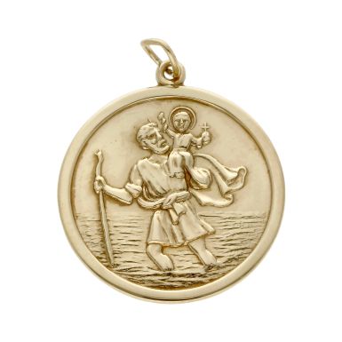 Pre-Owned Vintage 1988 9ct Yellow Gold St. Christopher Pendant