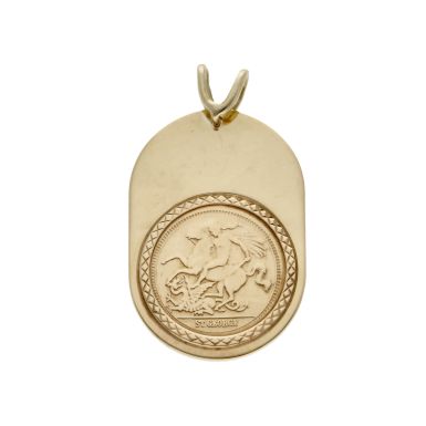 Pre-Owned 9ct Gold George & Dragon Coin Style Tag Pendant